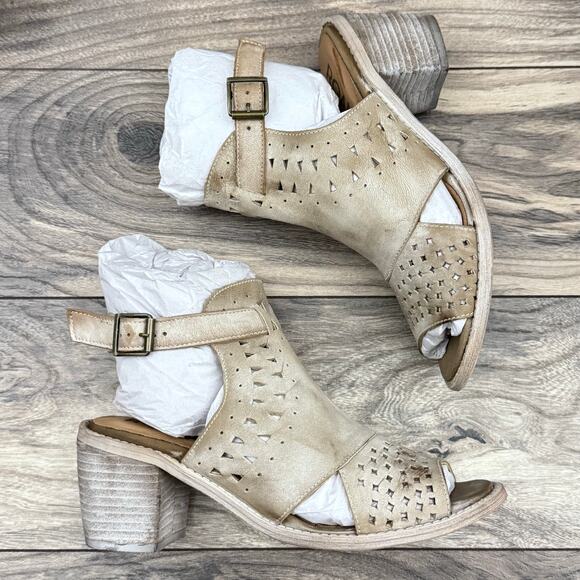 NIB Roan by Bed Stu Christine P 8 Nubuck Open Toe Ankle Strap Perforated Sandal - Picture 3 of 14